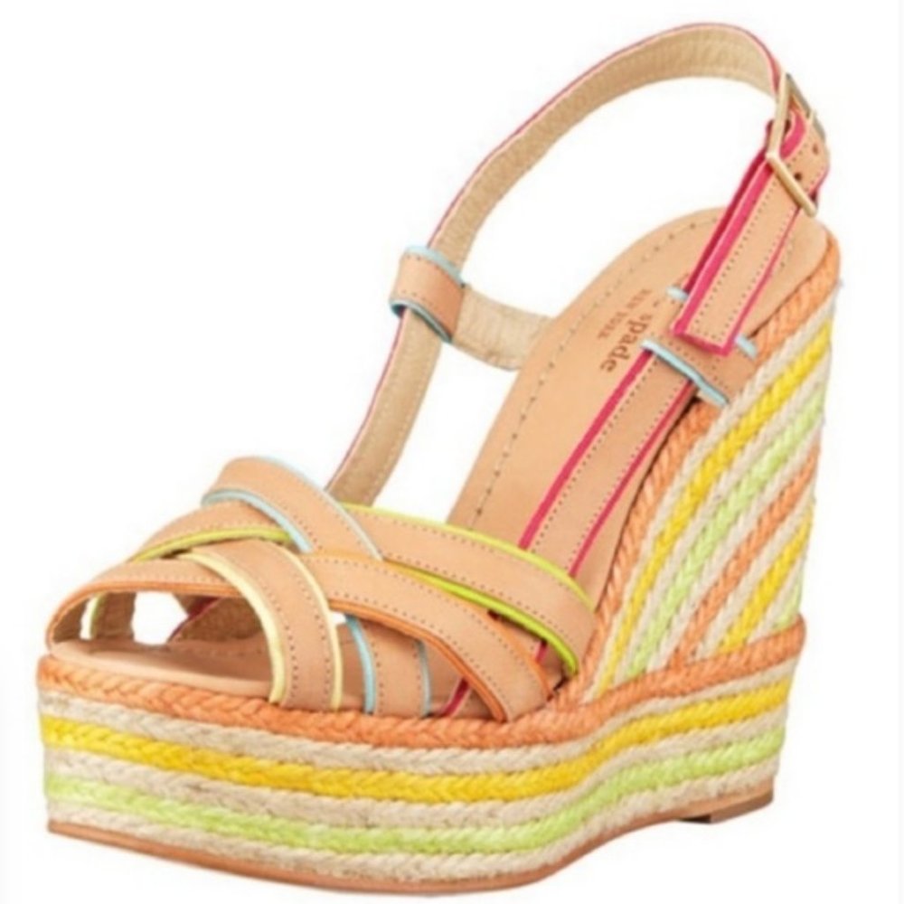 Kate Spade Ladan Stripe Espadrille Wedge Sandals